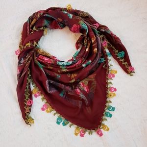 Exotic Handmade Needle Lace Scarf